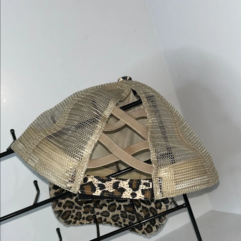Leopard Print Cap and Hair Accessories Set NWT